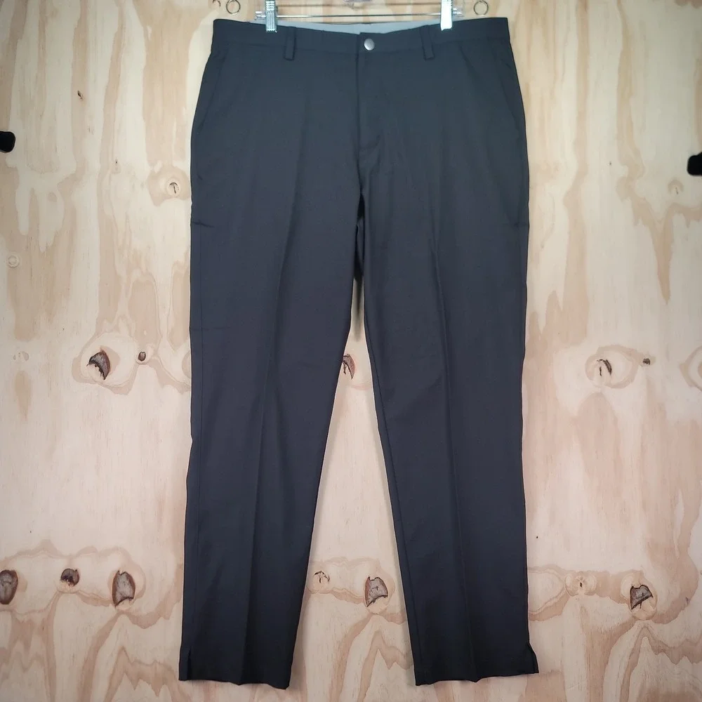 Puma Golf Jackpot Pants Mens 38x31.5 Dark Grey Flat Front Performance Trousers - Picture 1 of 16